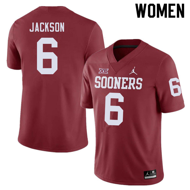 Women #6 Cody Jackson Oklahoma Sooners College Football Jerseys Sale-Crimson - Click Image to Close